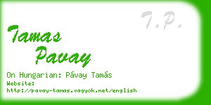 tamas pavay business card